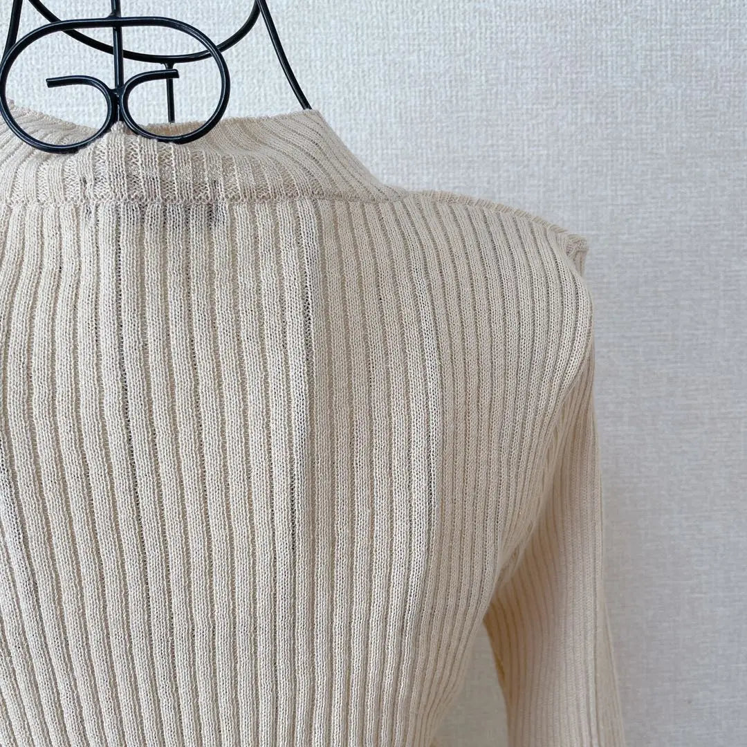 ♡ Vintage ♡ Long sleeve rib knit sweater mock neck made in Japan Showa retro | ♡ヴィンテージ♡ 長袖リブニット　セーター　モックネック　日本製　昭和レトロ