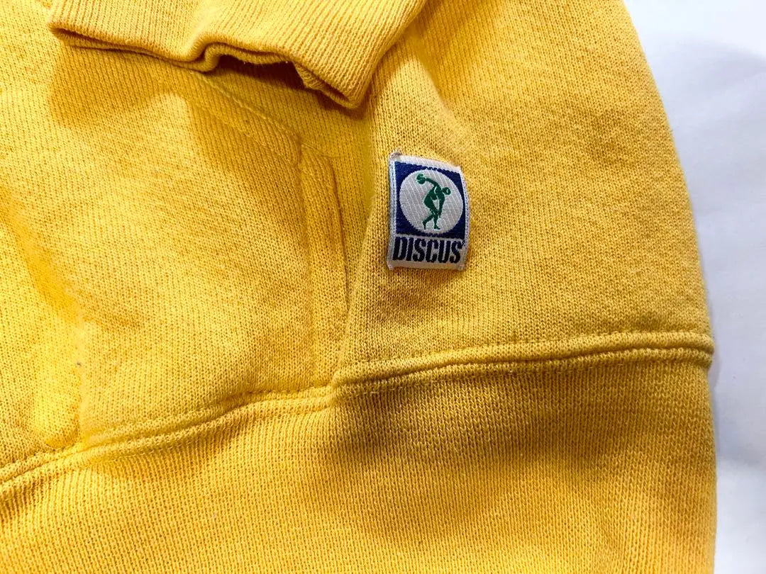 Vintage 90s DISCUS ATHLETIC sweatshirt hoodie yellow