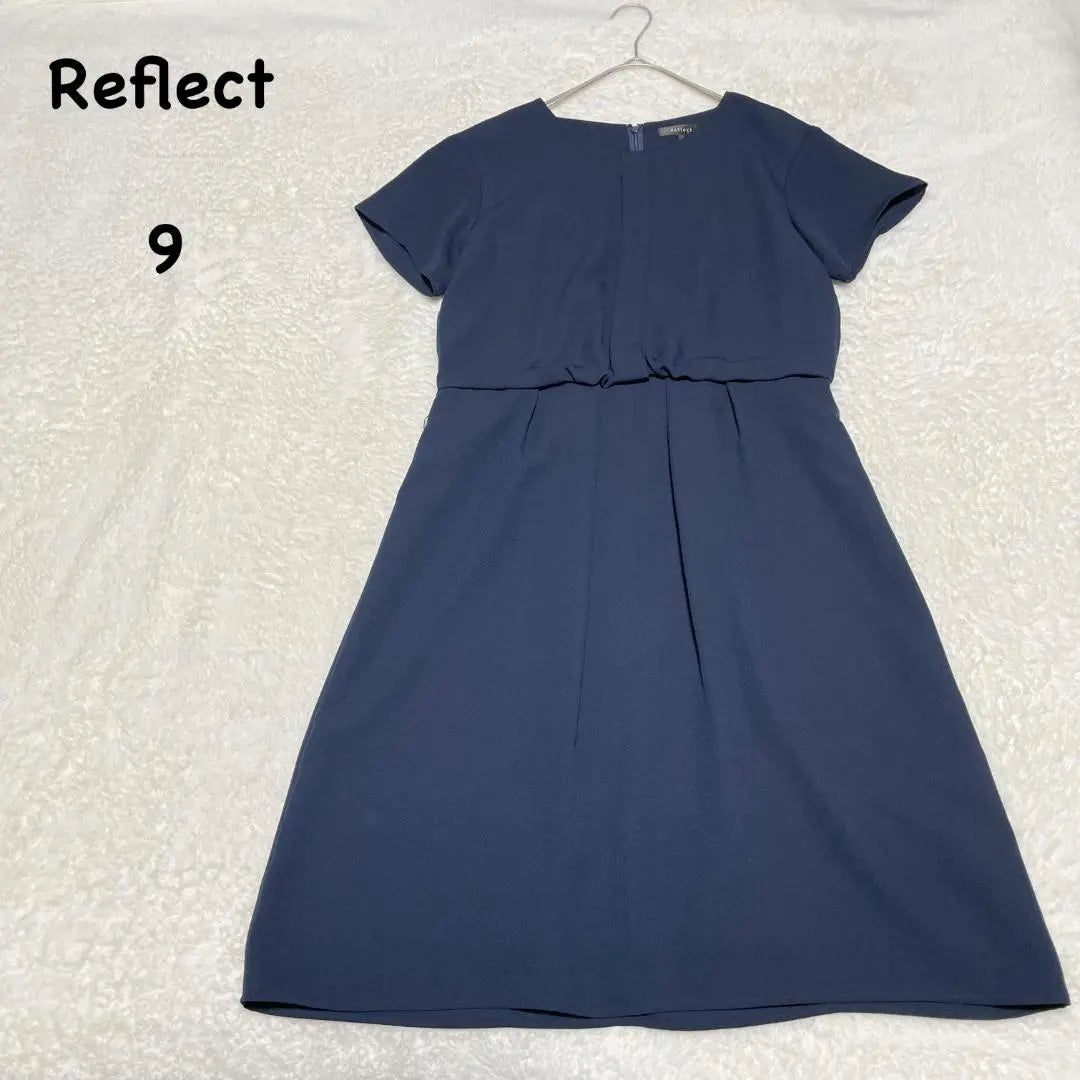 YK0691 [Reflect] Dress [9] Knee-length tuck flare navy