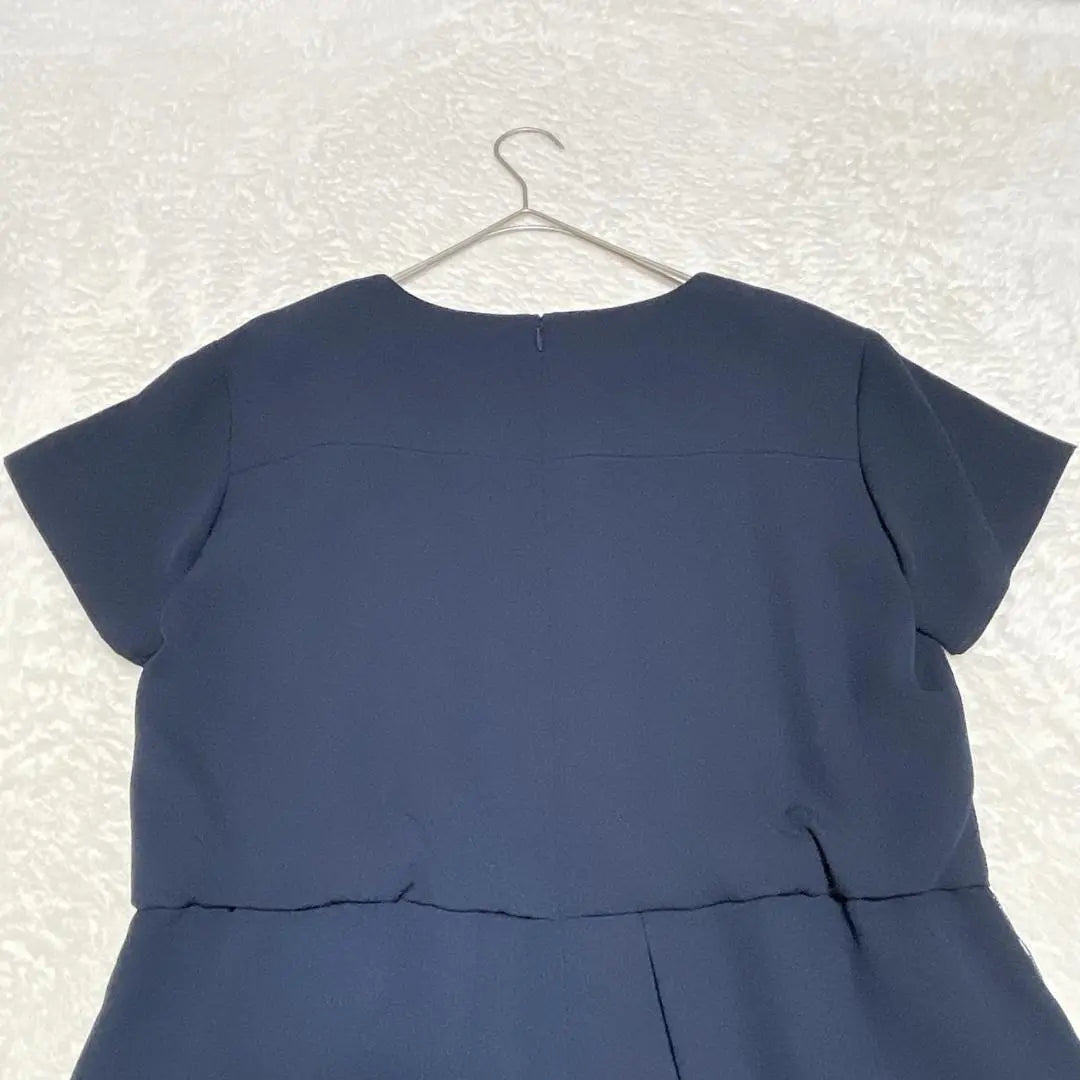 YK0691 [Reflect] Dress [9] Knee-length tuck flare navy