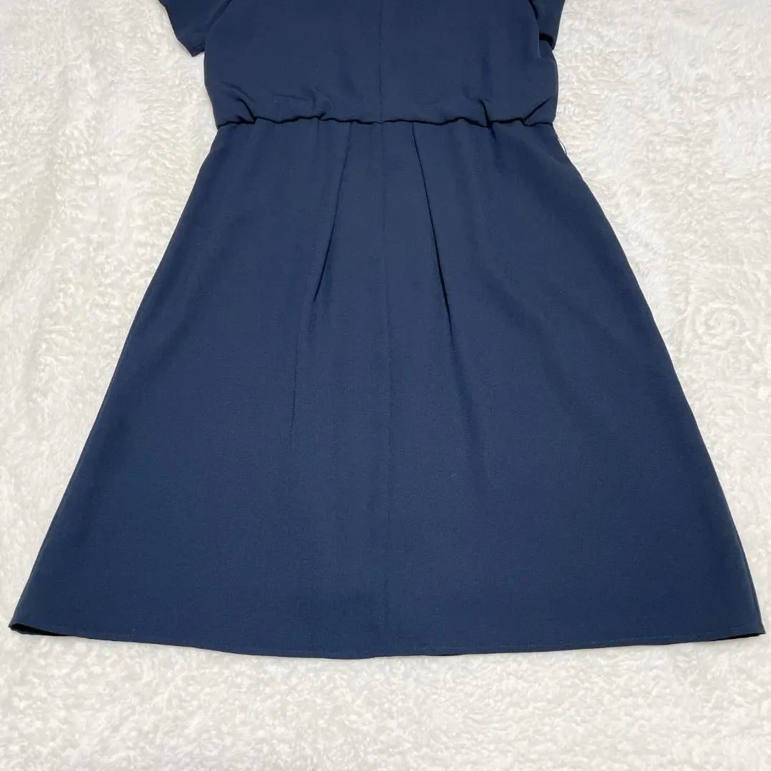 YK0691 [Reflect] Dress [9] Knee-length tuck flare navy