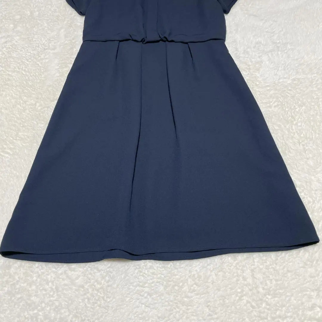 YK0691 [Reflect] Dress [9] Knee-length tuck flare navy