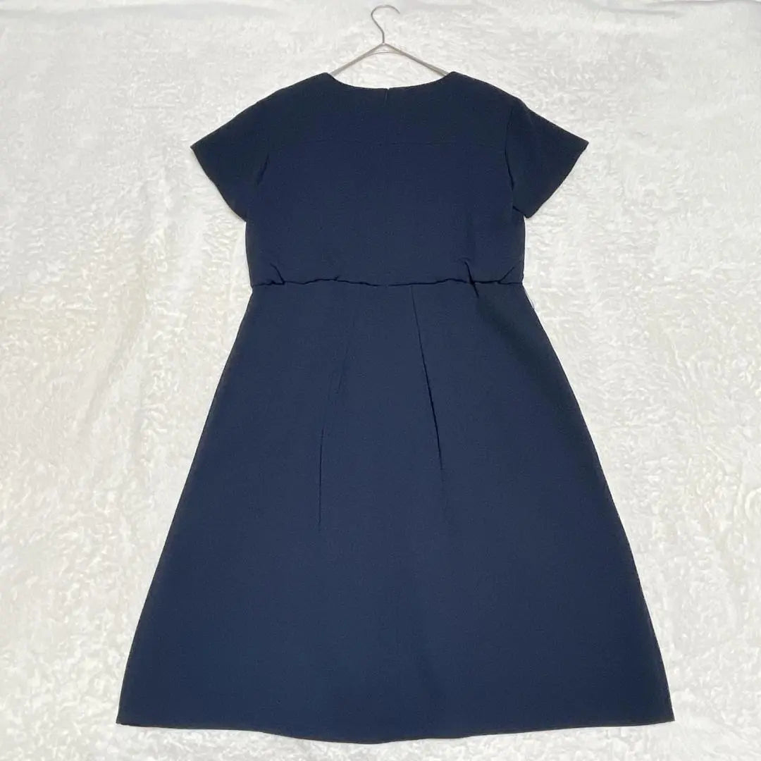 YK0691 [Reflect] Dress [9] Knee-length tuck flare navy