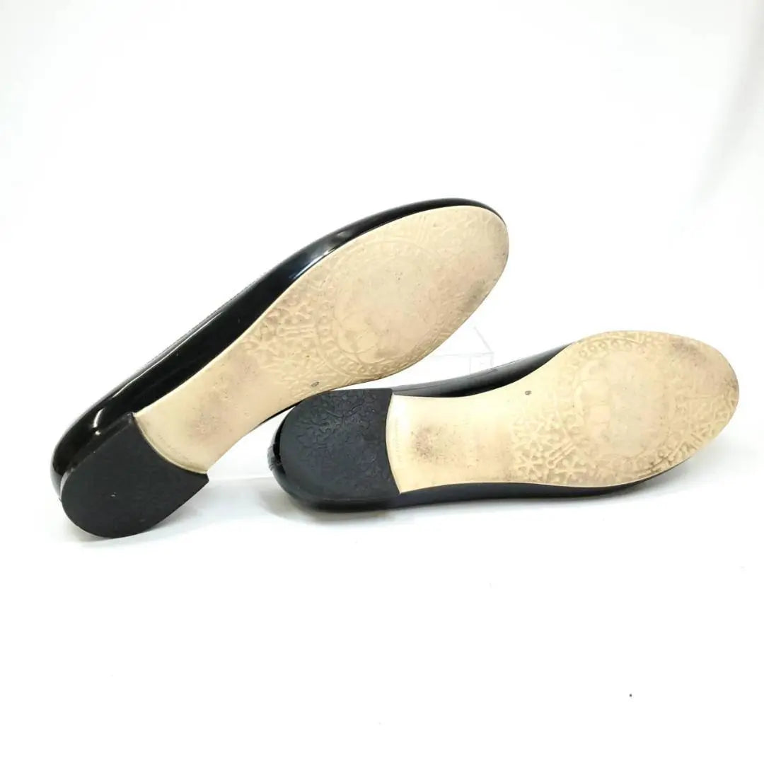 Rain too ◎Repet Sandrion Baby Flat Shoes Black 38 Enamel