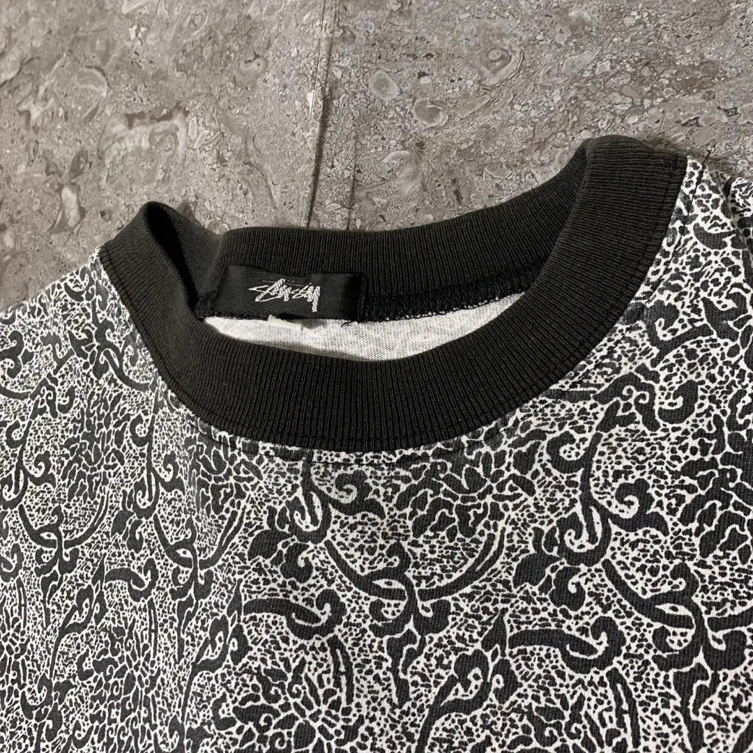 [Museum class/phantom class] 80S OLD STUSSY Total pattern T -shirt Paisley pattern