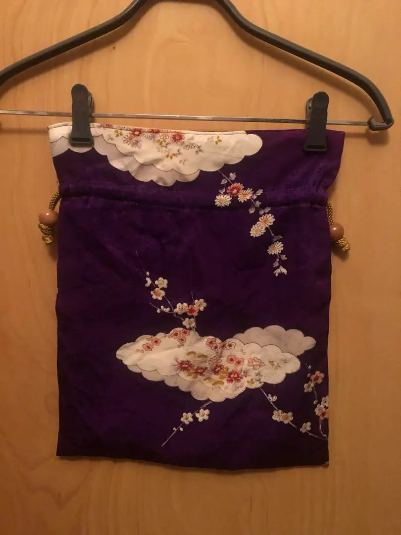 Drawstring bag remake Japanese accessories Japanese clothing Japanese style kimono Nuno bag Showa