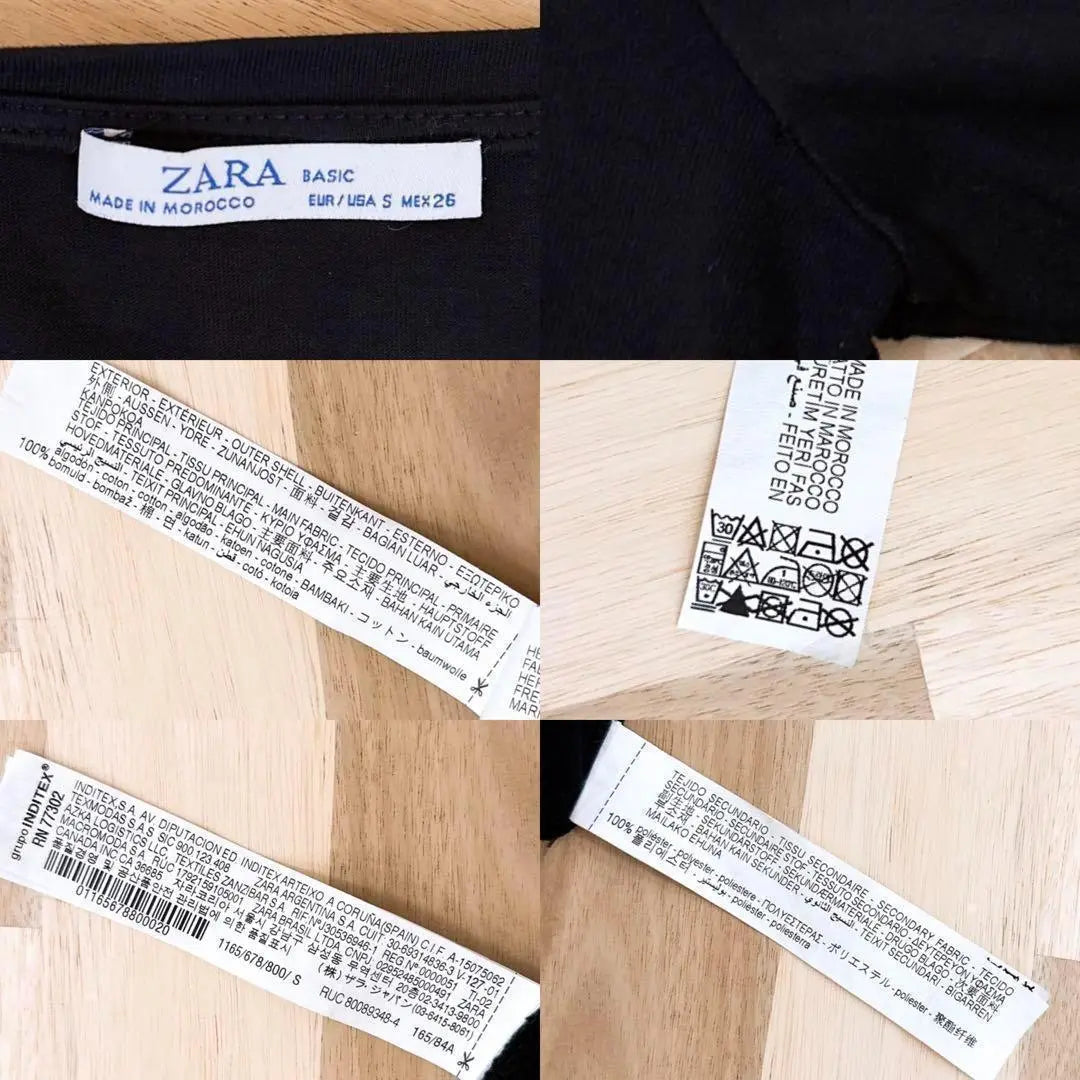 [Zara] Vestido camisero con falda de satén con estampado de bufanda talla S negro x marrón