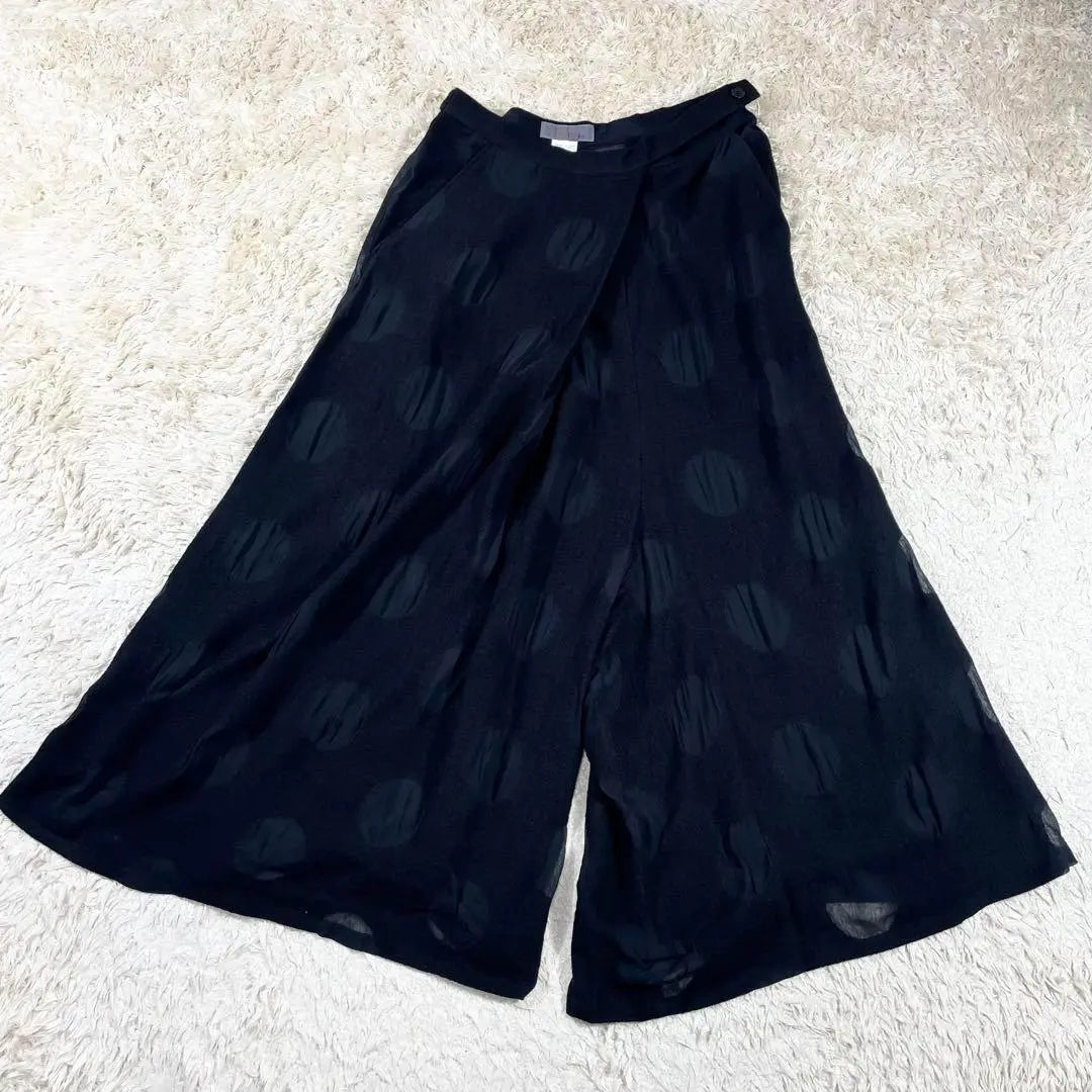 ✨ Buen estado, Pantalones Gaucho Yoji Yamamoto Plus Noir, Pantalones Envueltos, Lunares 3