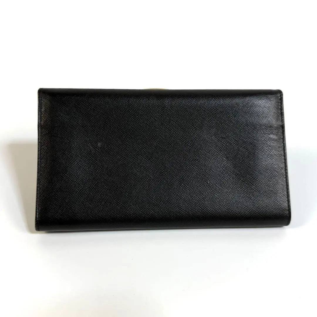 [Good condition] PRADA Saffiano Leather Long Wallet Black Made in Italy with original box