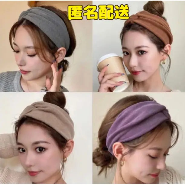 Hair band cross turban white dull color Korean turban 2301 | ヘアバンド クロスターバン ホワイト くすみカラー 韓国　ターバン 2301