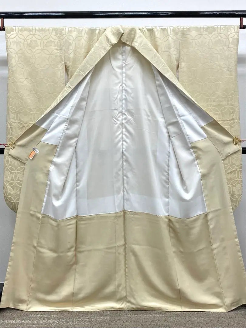 Plain furisode, simple, dull color, length 161cm, water-repellent finish