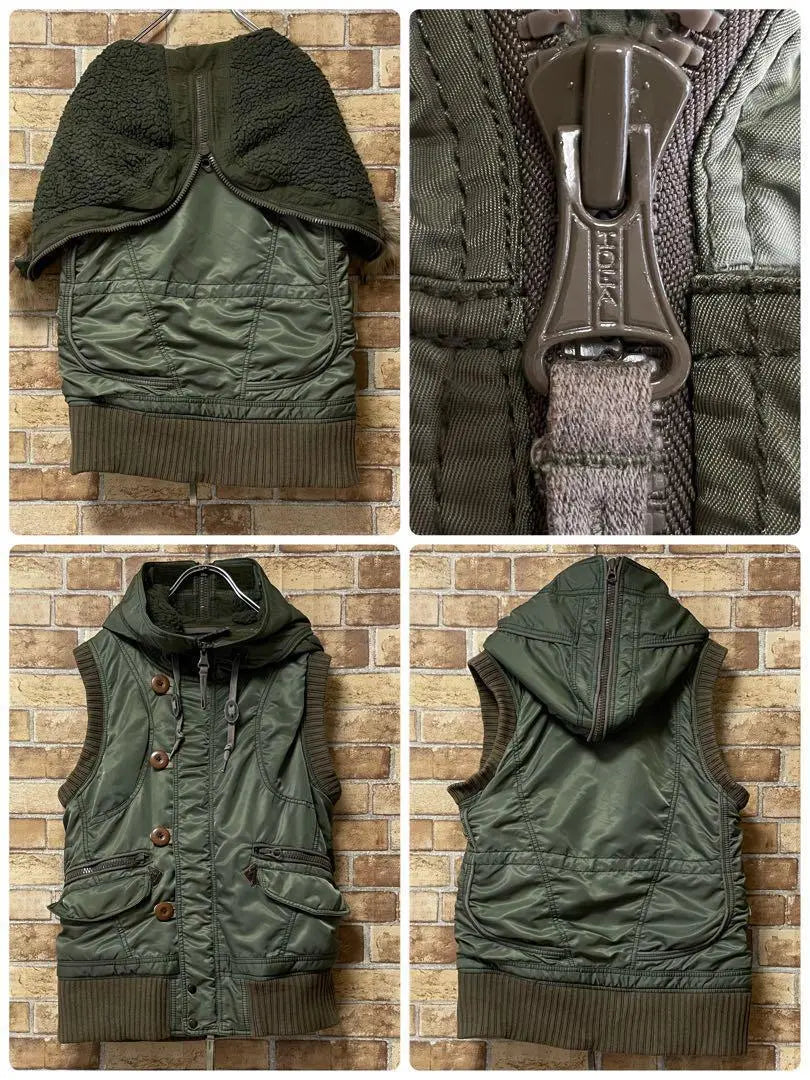 G.O.A Vintage Flight Jacket Vest Military IDEAL Zipper