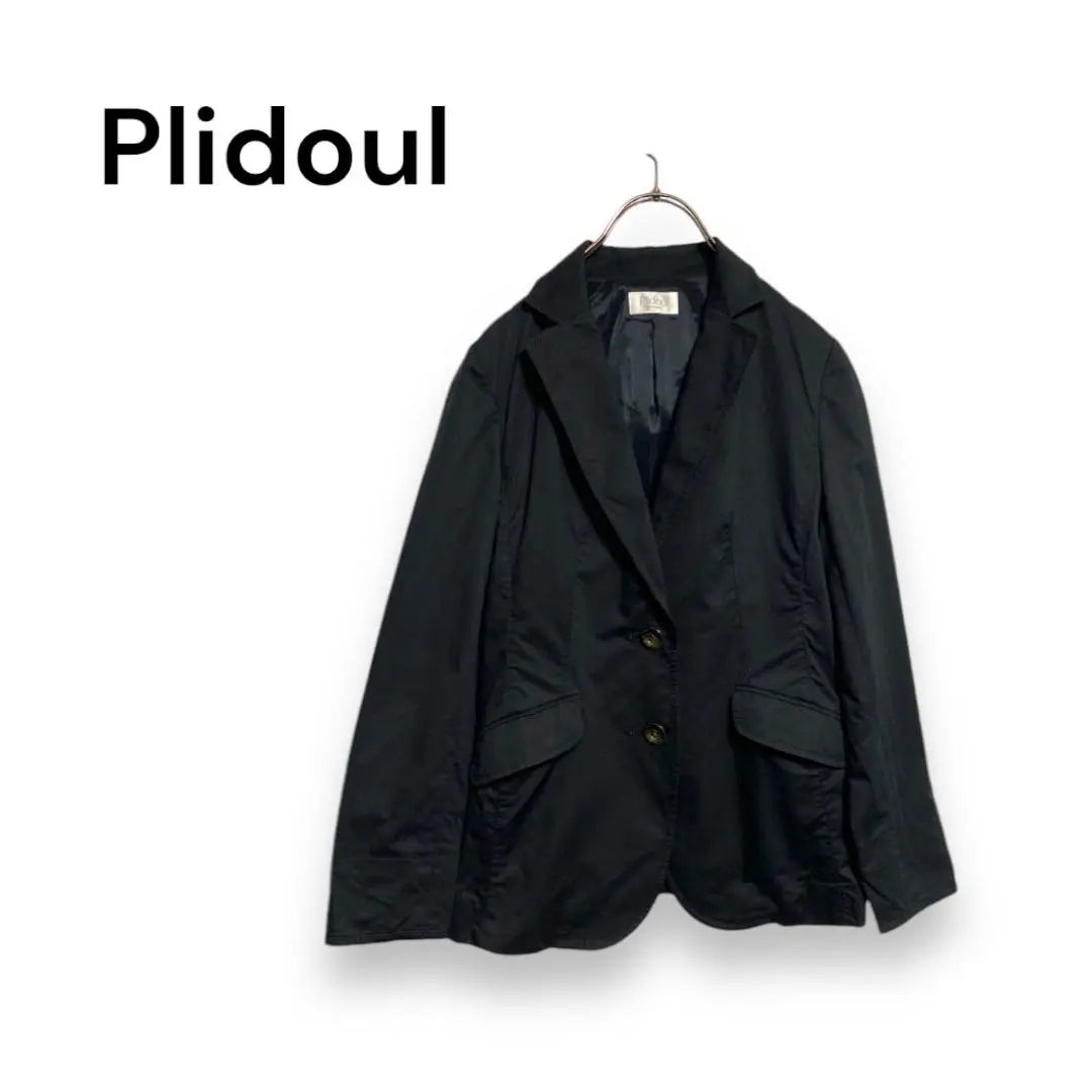 [Pridor] Tokyo Style Tailored Jacket Hemp Mixed Simple Black 5 | 【プリドール】東京スタイル　テーラードジャケット　麻混　シンプル　ブラック　5