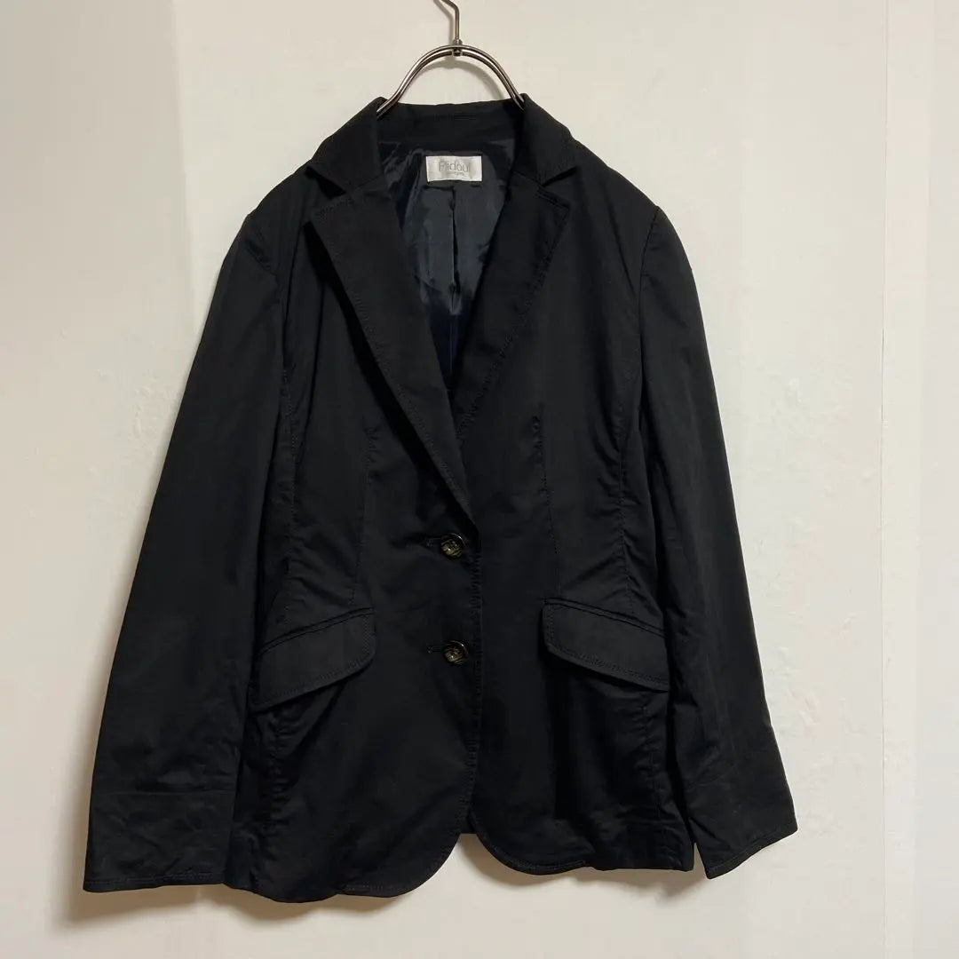 [Pridor] Tokyo Style Tailored Jacket Hemp Mixed Simple Black 5 | 【プリドール】東京スタイル　テーラードジャケット　麻混　シンプル　ブラック　5