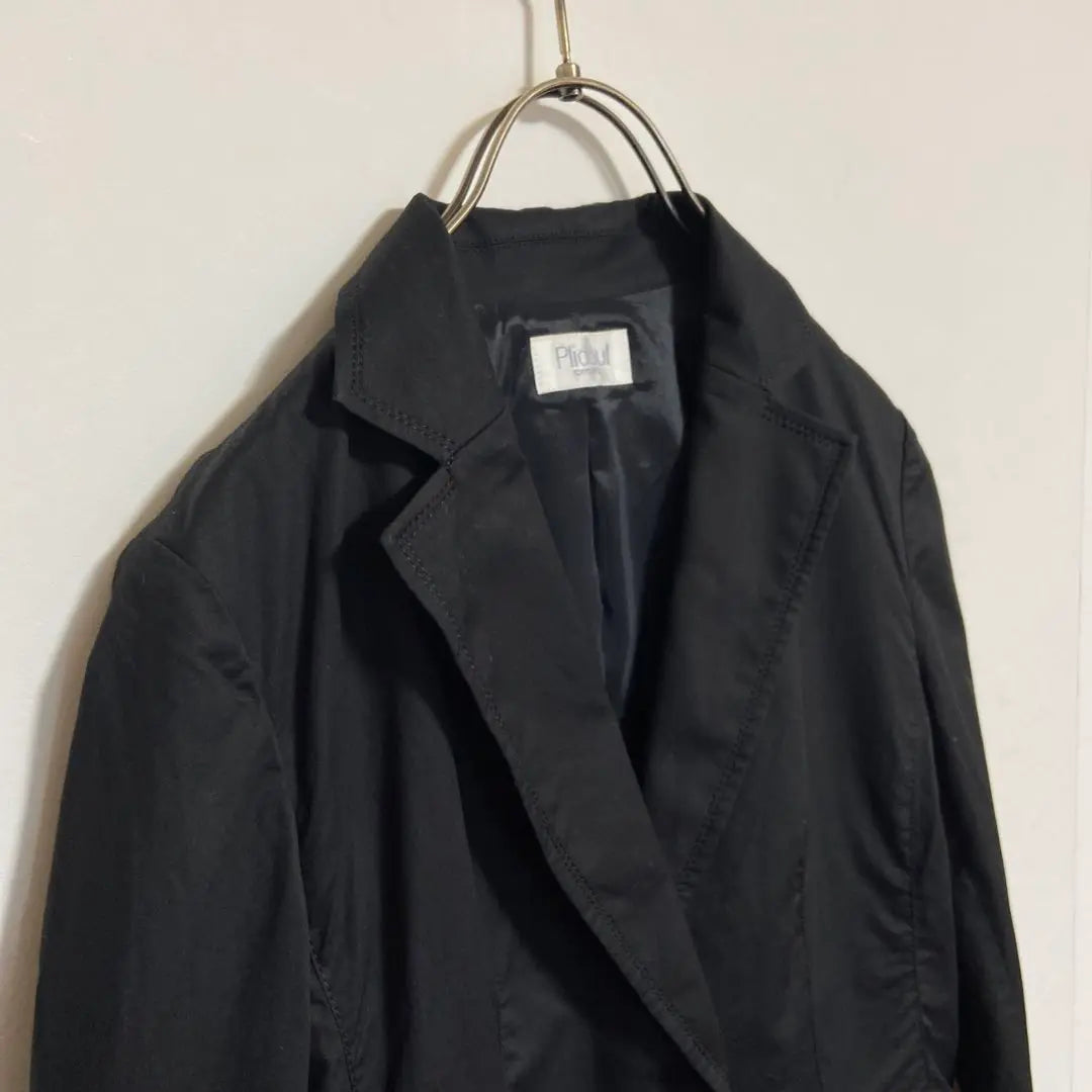 [Pridor] Tokyo Style Tailored Jacket Hemp Mixed Simple Black 5 | 【プリドール】東京スタイル　テーラードジャケット　麻混　シンプル　ブラック　5