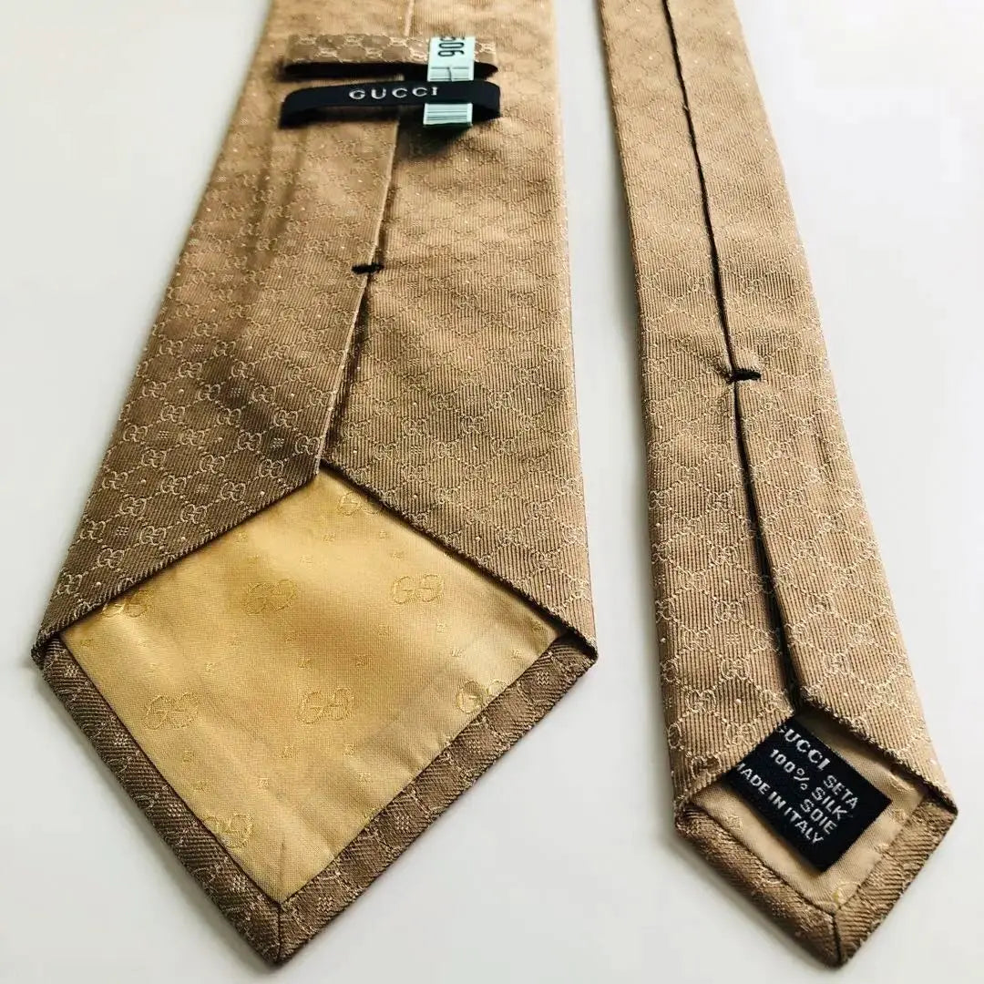 GUCCI tie crest pattern brown