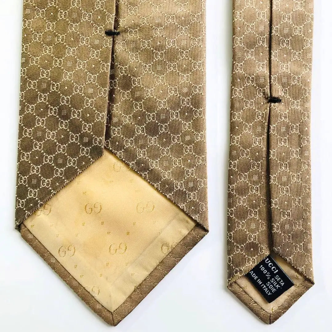 GUCCI tie crest pattern brown