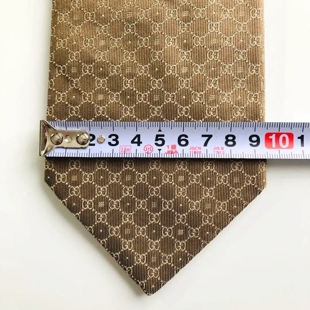 GUCCI tie crest pattern brown