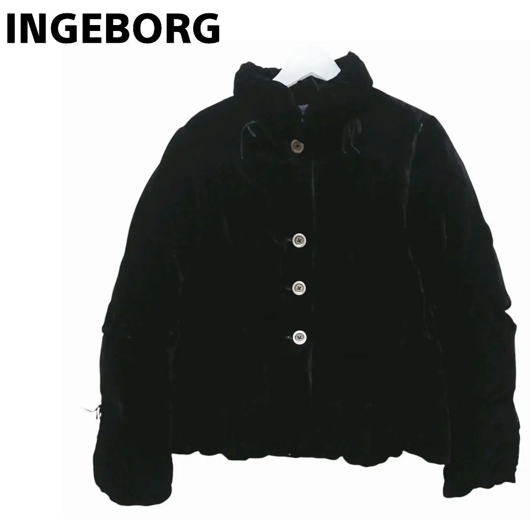 Chaqueta de plumón de terciopelo Ingeborg en perfecto estado, color negro y negro