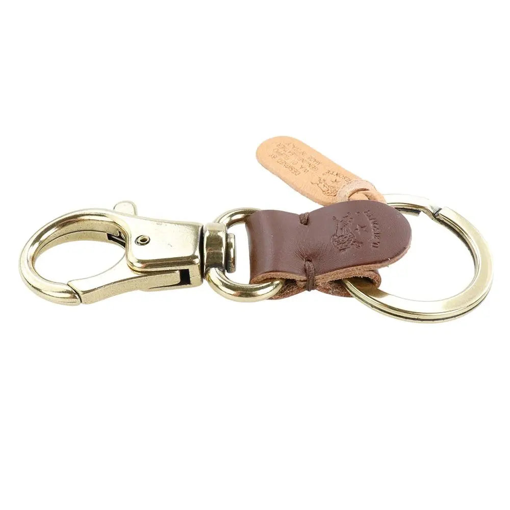 Ilbizon Keiring Gray Arabica Dark Brown Leather Keychain | イルビゾンテ キーリング グレー アラビカ ダークブラウン レザー キーホルダー