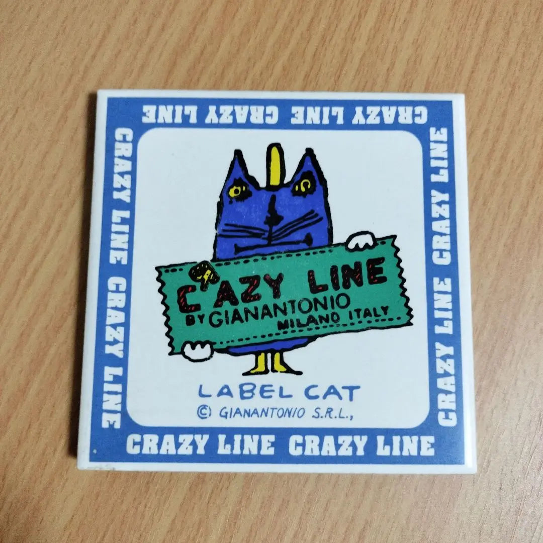 CRAZY LINE♡ Cat Design Coaster Tile ITALY 1 piece