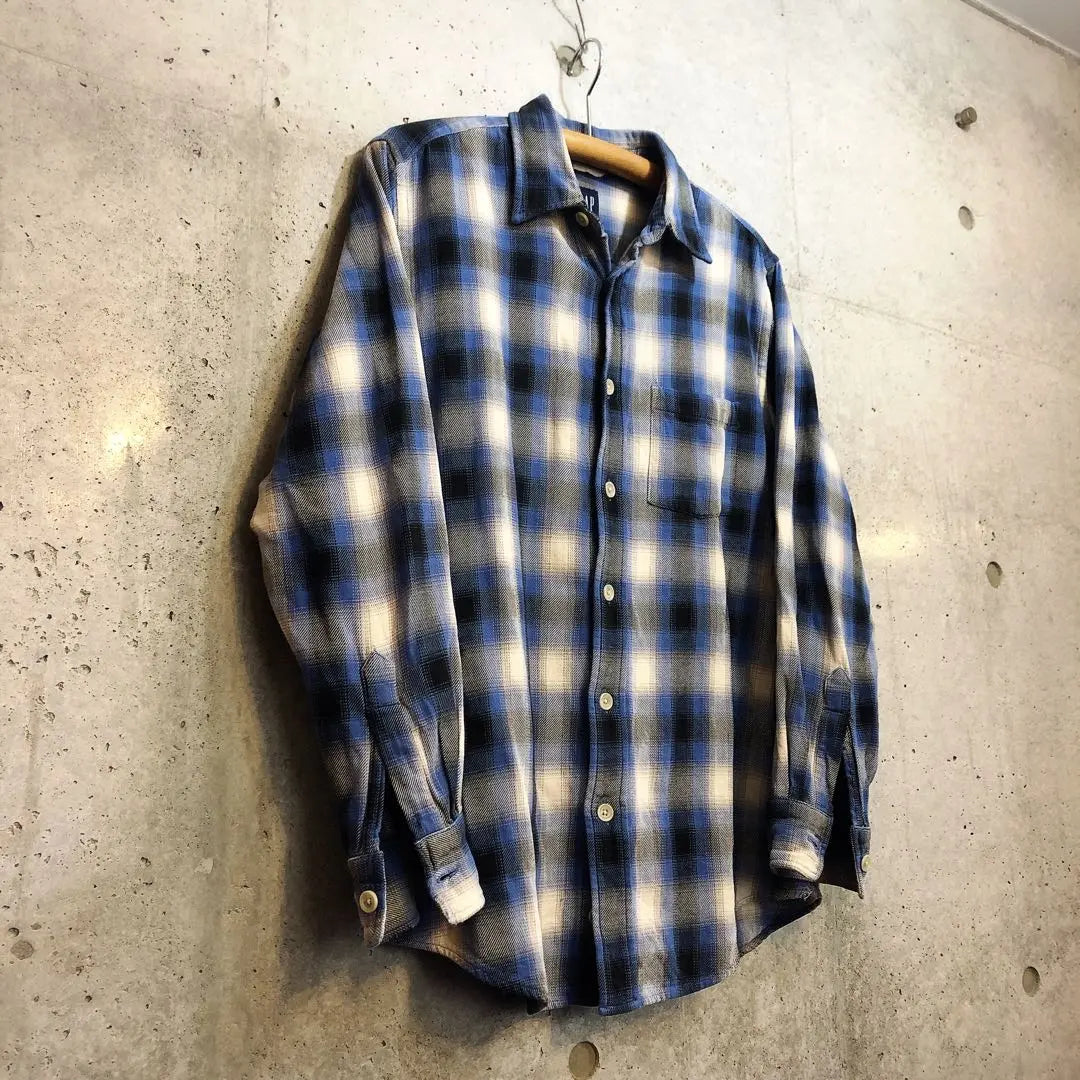 Rare! 00S OLD GAP Old Gap Nel Shirt Ombre Shadow