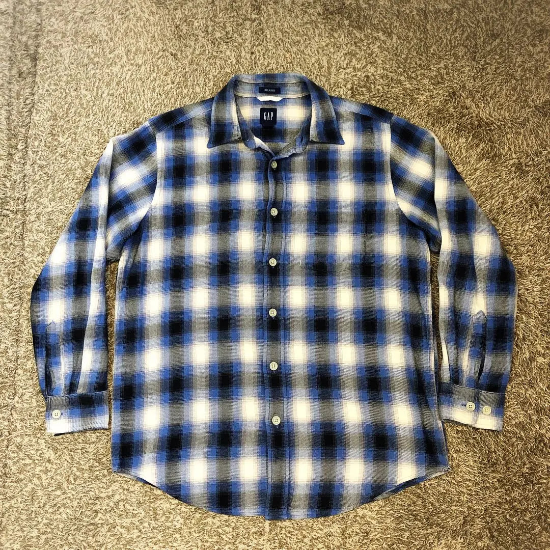 Rare! 00S OLD GAP Old Gap Nel Shirt Ombre Shadow