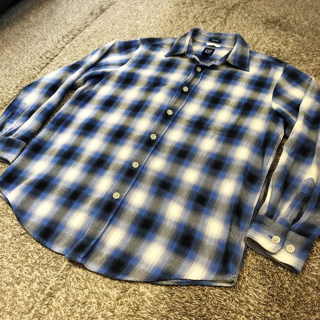 Rare! 00S OLD GAP Old Gap Nel Shirt Ombre Shadow