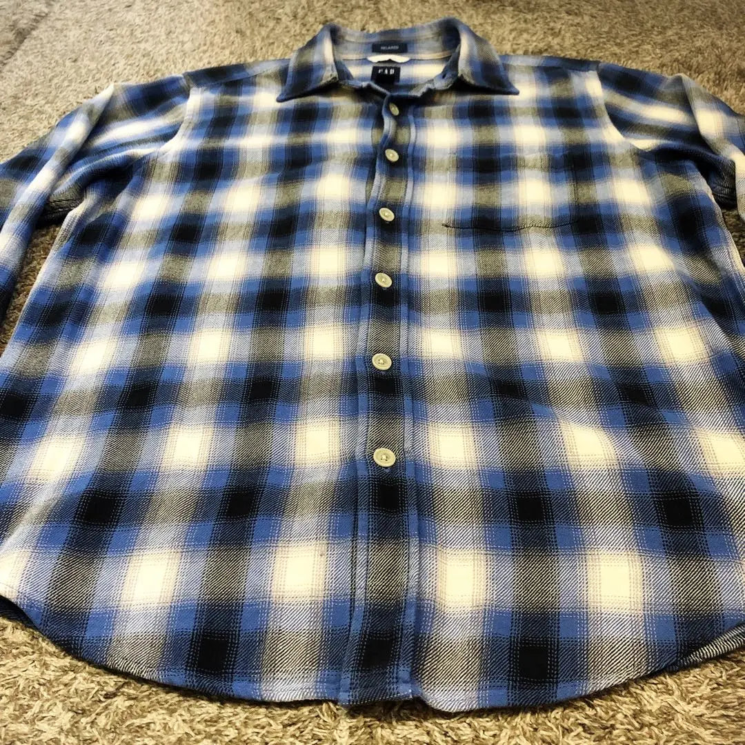 Rare! 00S OLD GAP Old Gap Nel Shirt Ombre Shadow