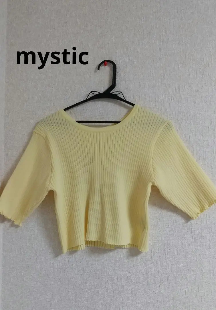 mystic★NEW back slit short sleeve knit