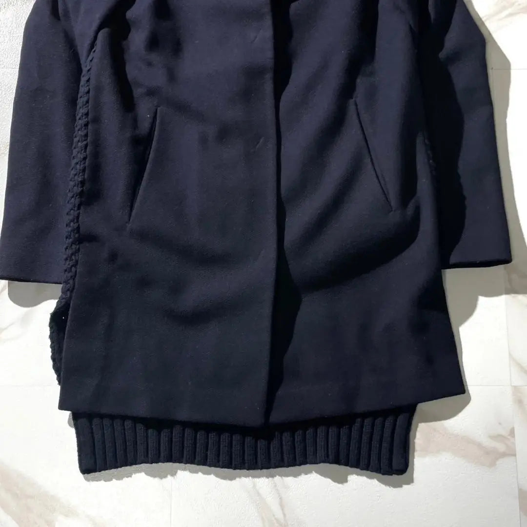 Superb condition ✨HERNO Down coat Knit switching 42 Navy Rare