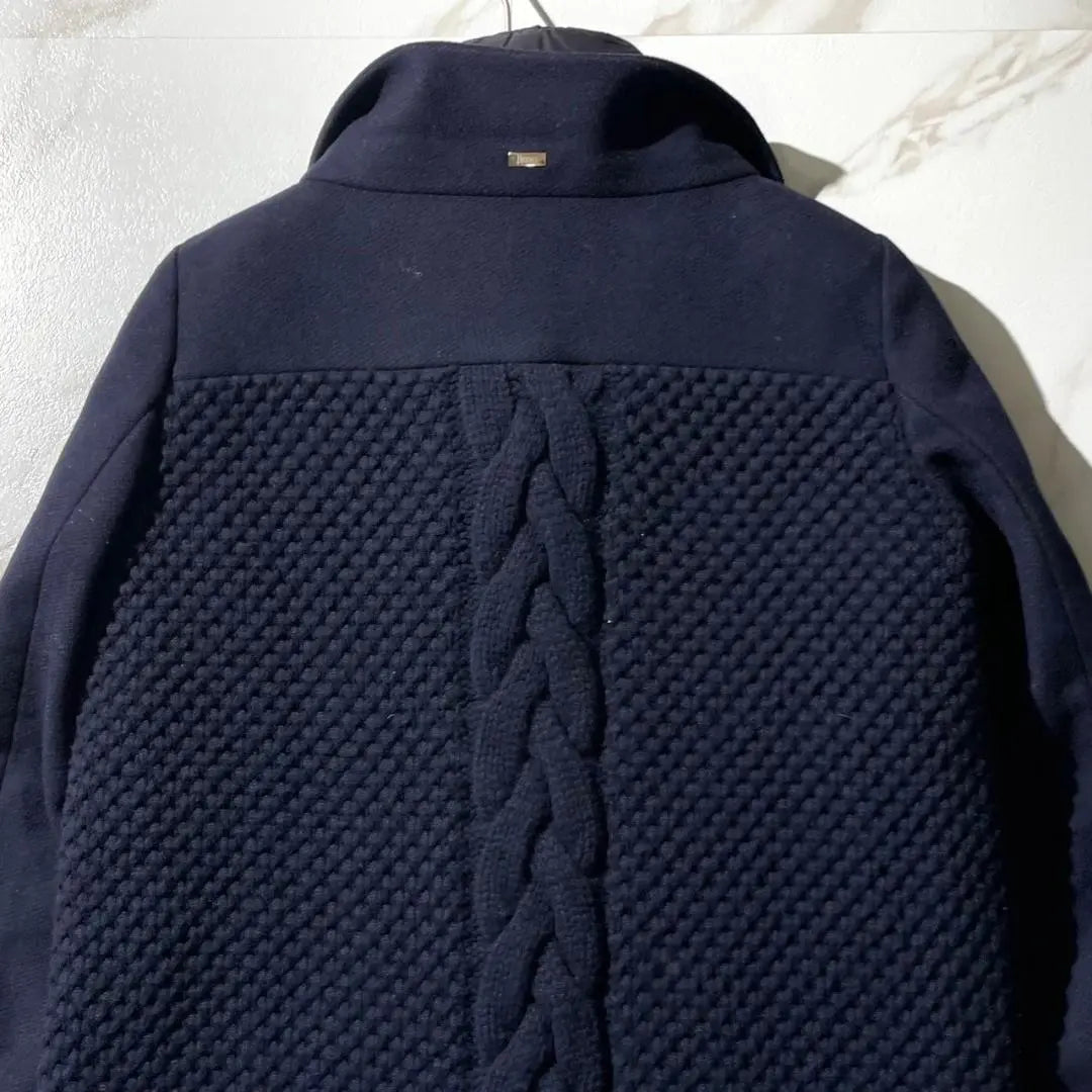 Superb condition ✨HERNO Down coat Knit switching 42 Navy Rare