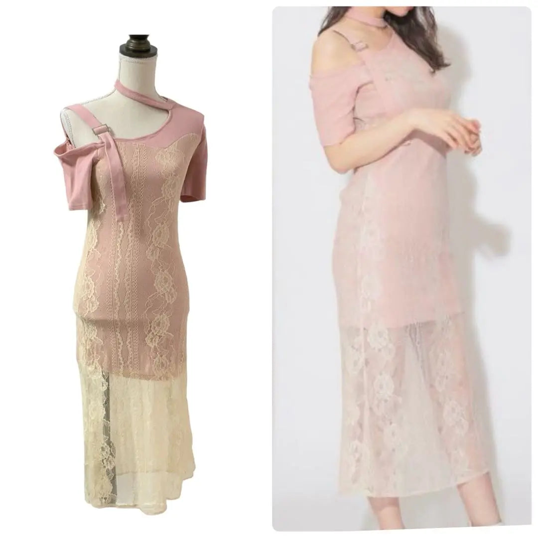 andmary knit lace dress