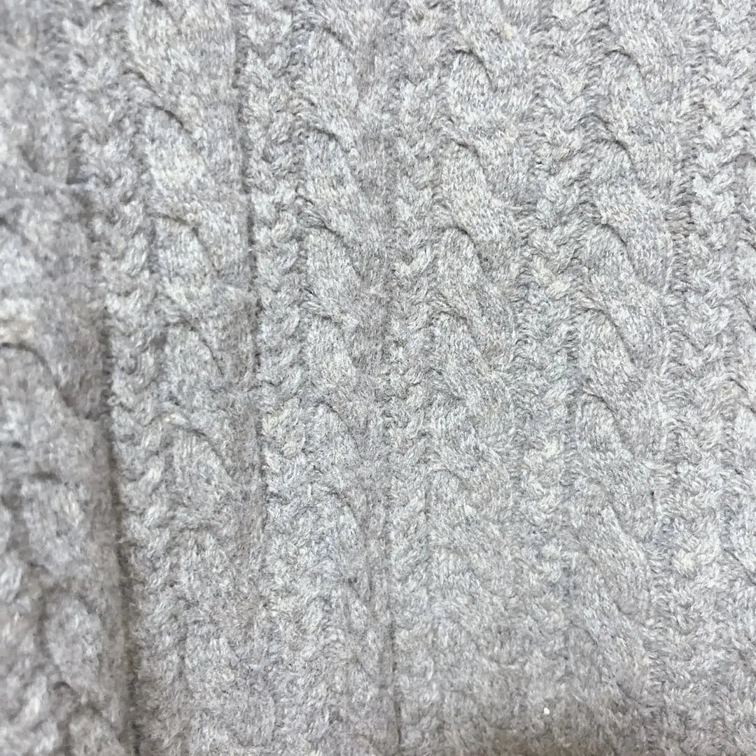 [Mirror of Shinzone] Cable knit wool 100% made in Japan gray beauty | 【ミラーオブシンゾーン】ケーブルニット ウール100% 日本製 グレー 美品