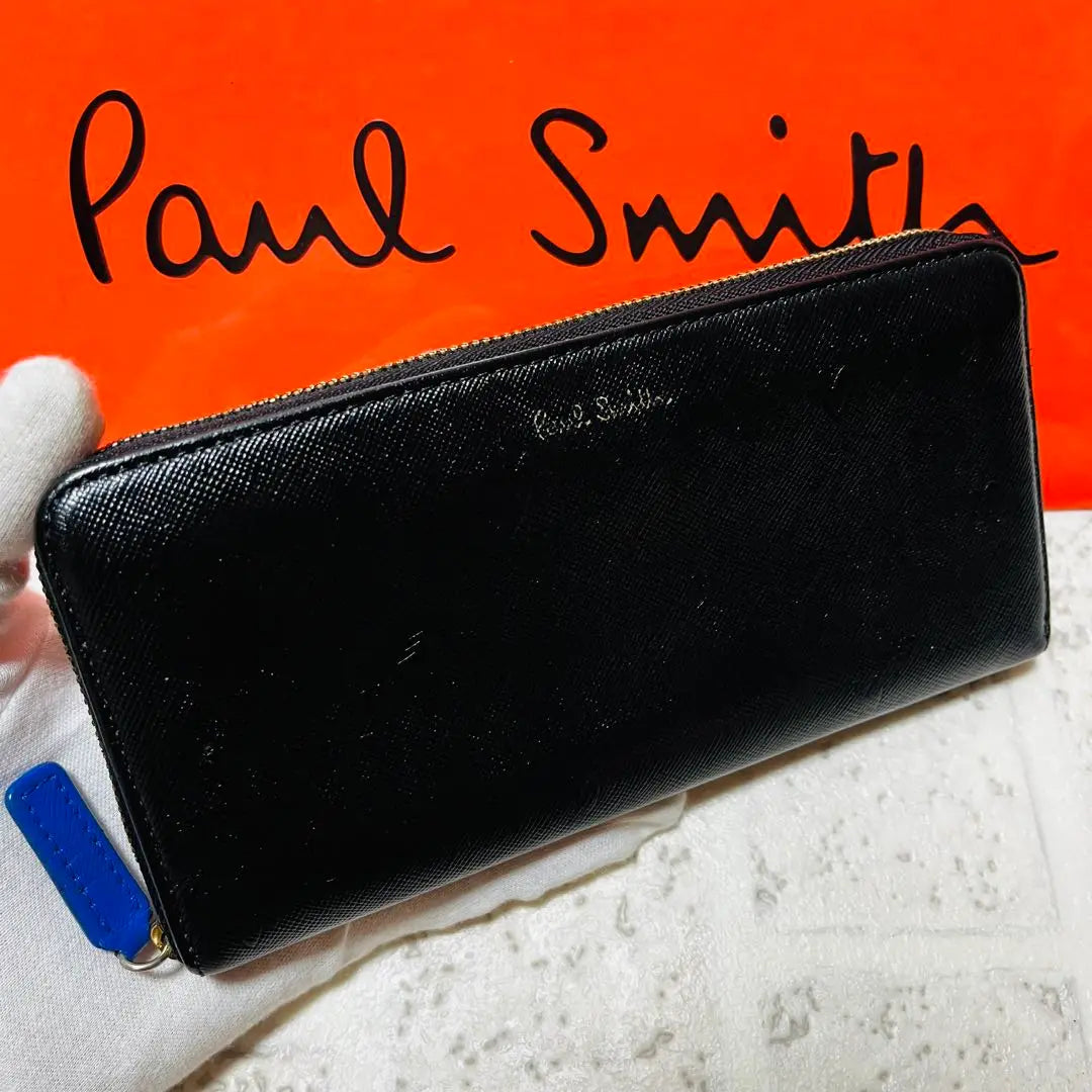 Good condition Paul Smith Smith Heart Long Wallet Long Wallet Black 8889