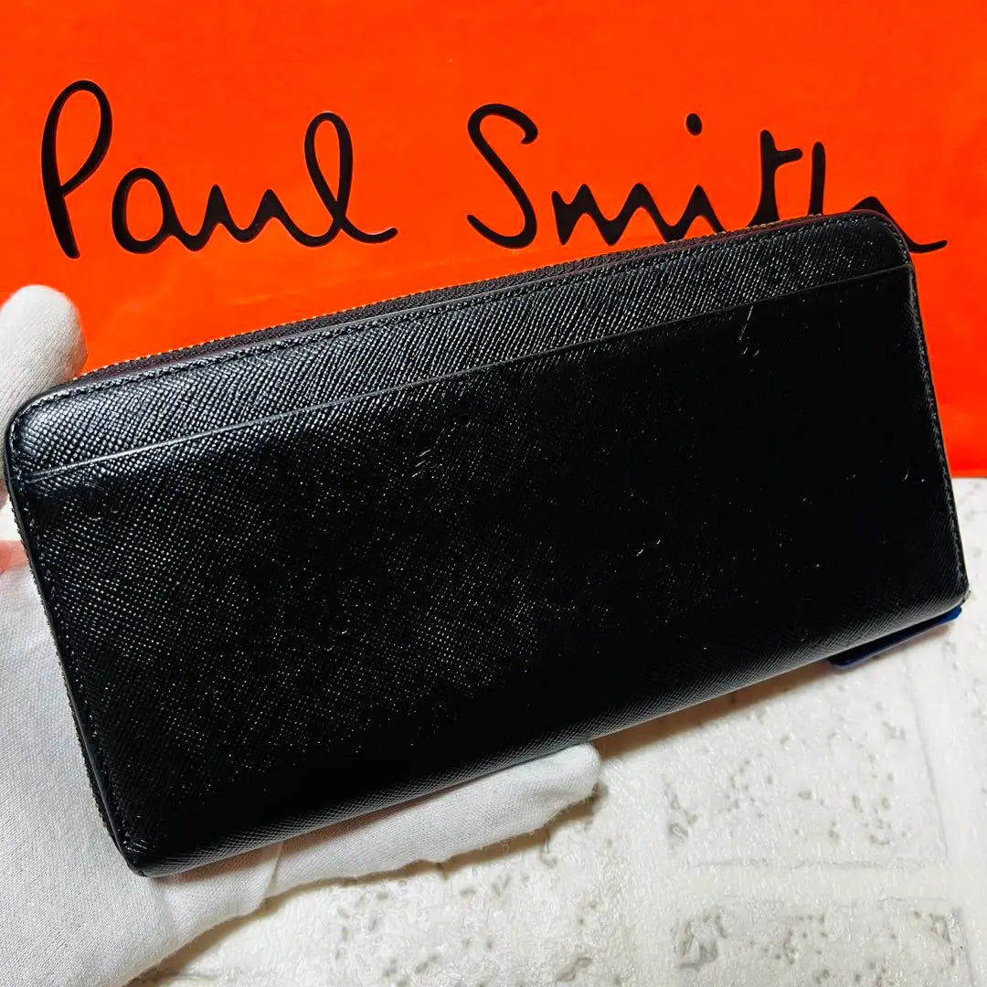 Good condition Paul Smith Smith Heart Long Wallet Long Wallet Black 8889