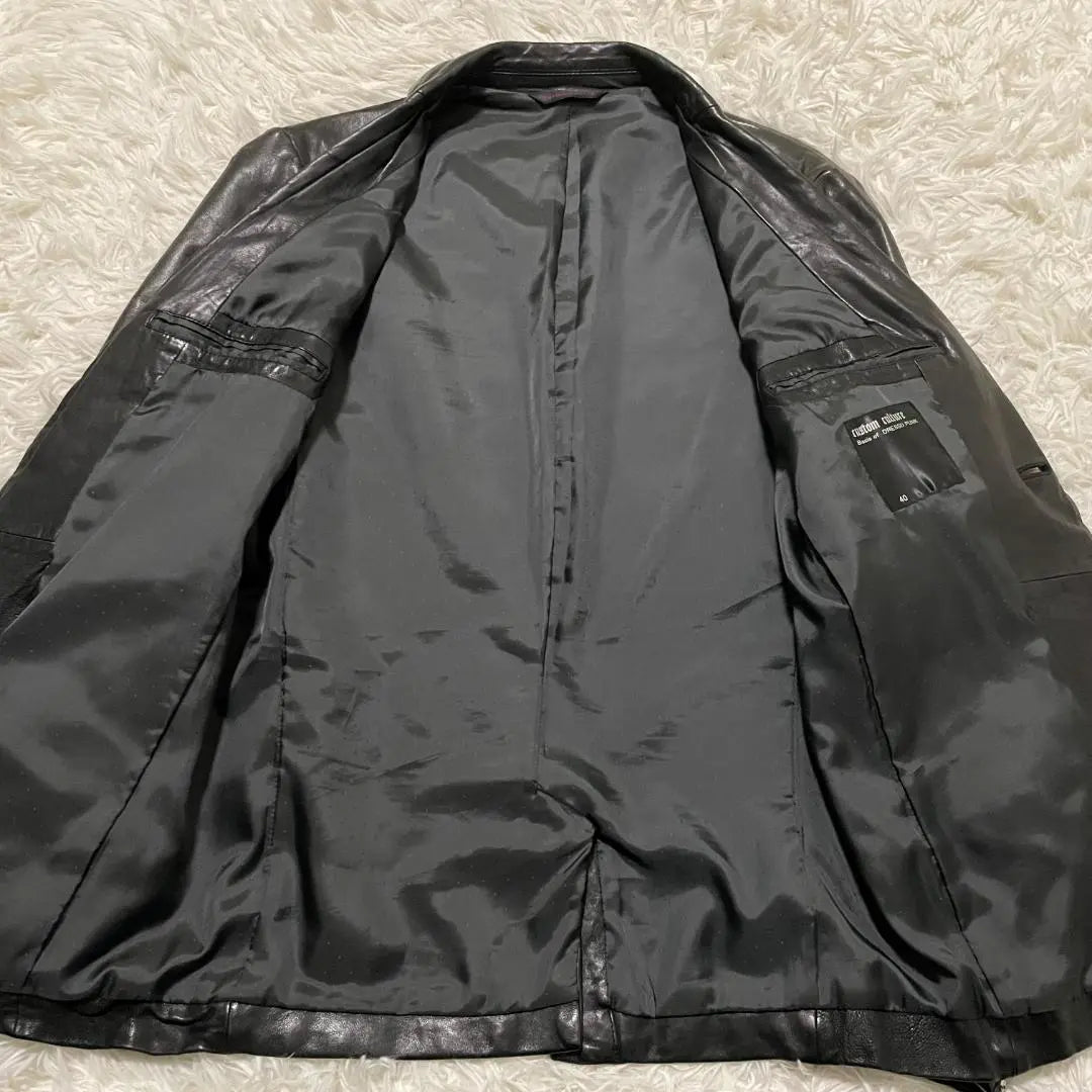 00's y2k Custom Culture Lamb Leather Jacket L Equivalent Multi-Zip