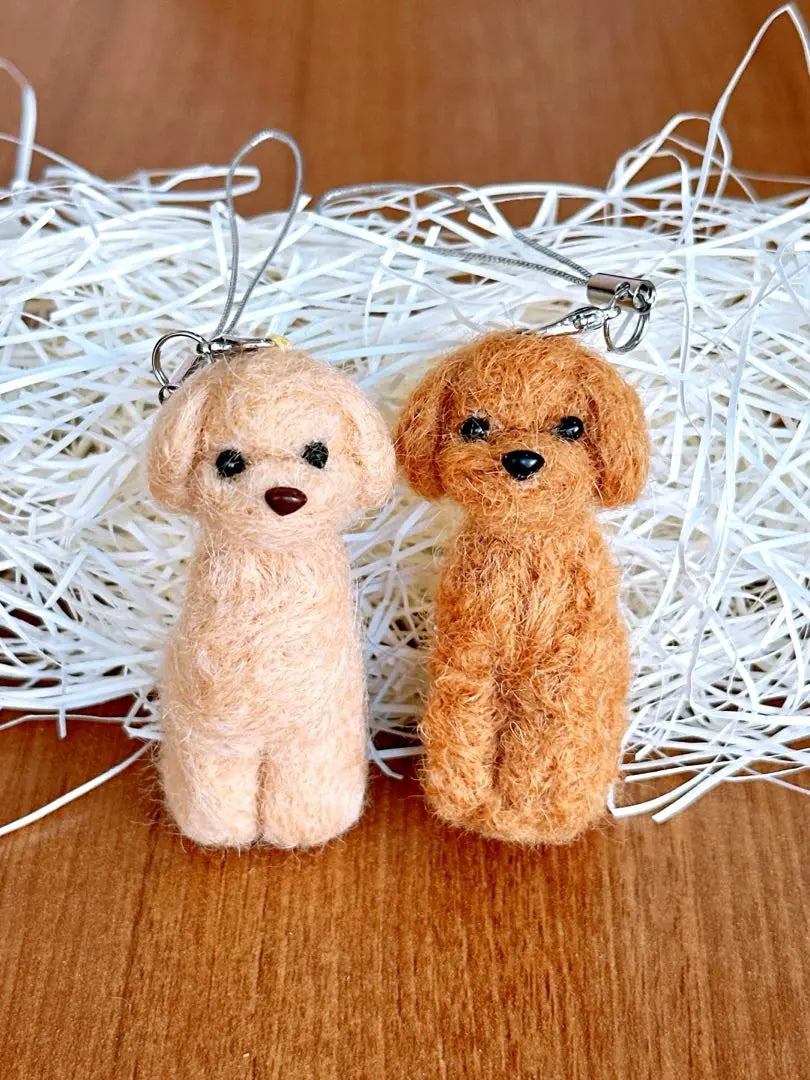 ⭐️Toy Poodle Strap Good Friend Set♡Putted Animal Handmade Wool Felt