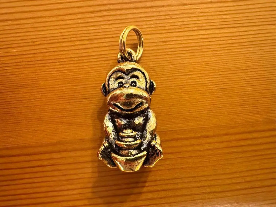 Gold Monkey Keychain Approx. 31mm Monkey Monkey Lucky