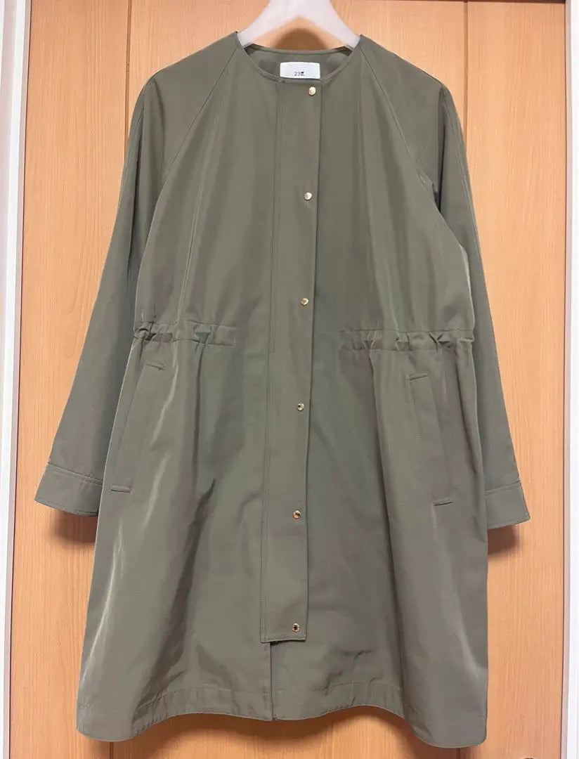 23 Wards [Water-repellent treatment] Light twill no-collar coat 38