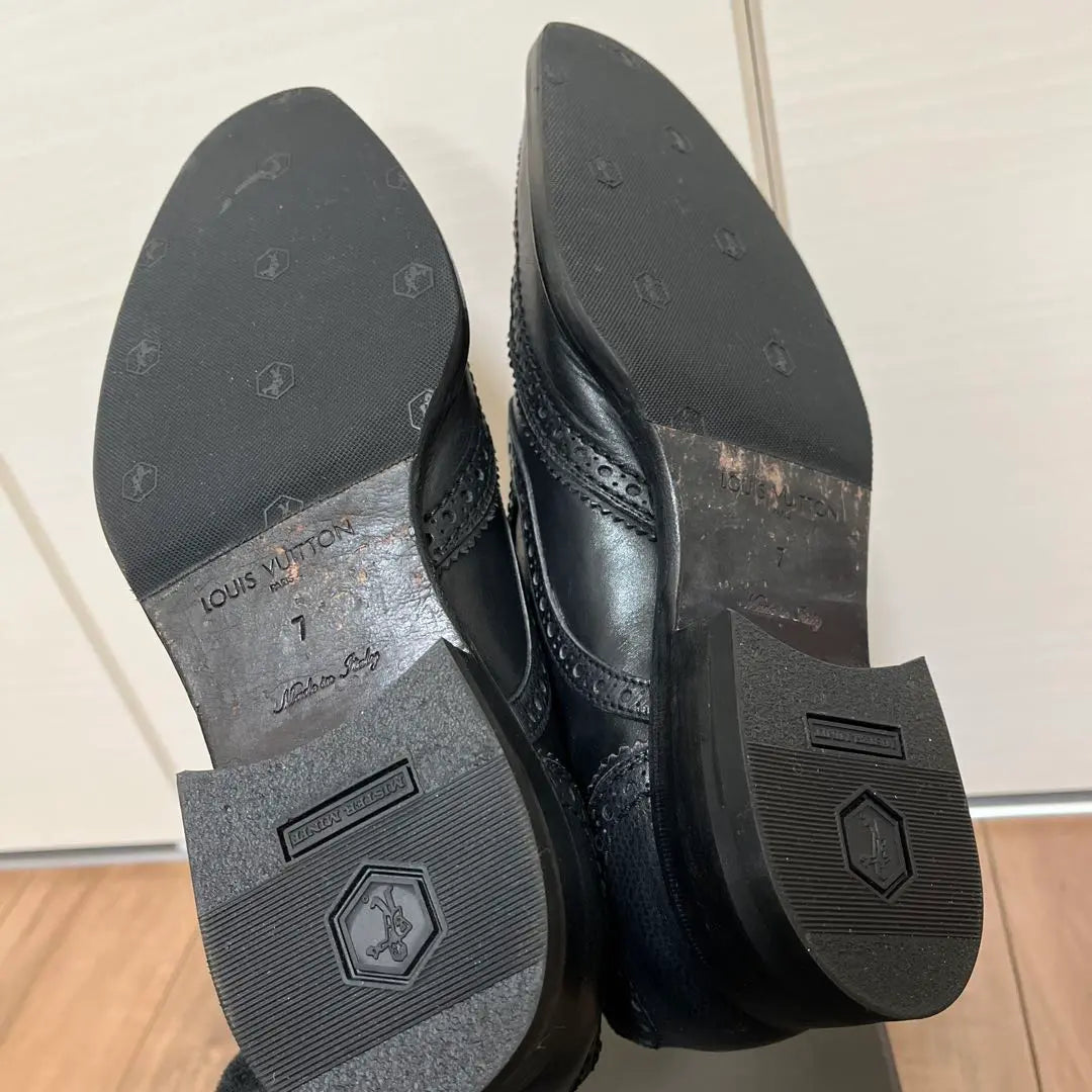 LOUIS VUITTON Wingtips, zapatos de piel de alta calidad, color negro