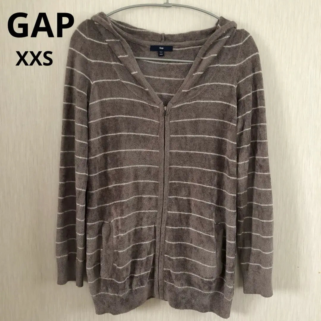 Beautiful condition GAP XXS size Pile fabric Border Fluffy hoodie Mocha color