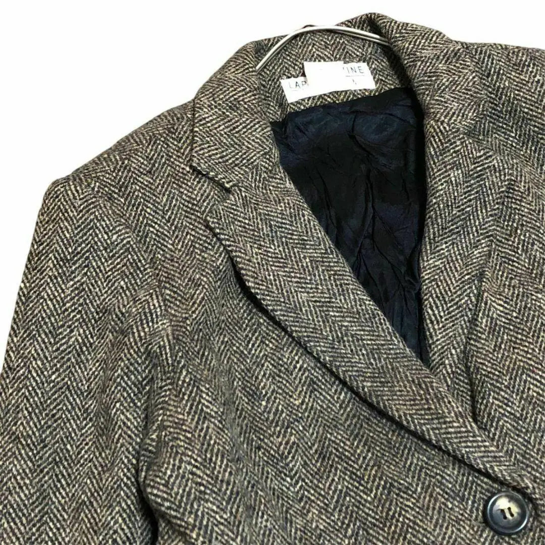 Larry Levin Wool Tailored Jacket Herringbone Euro Vintage BZ3