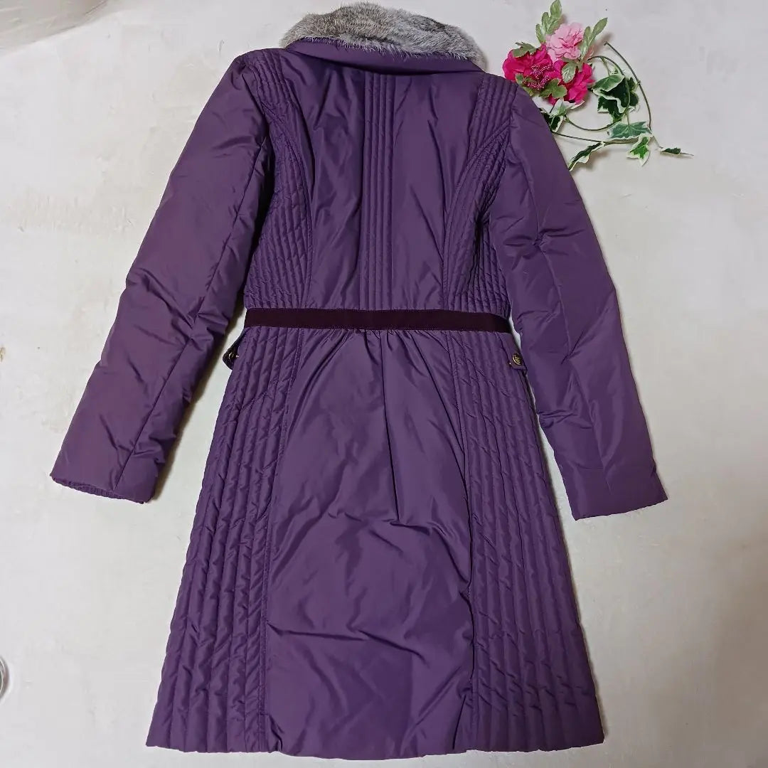 RENA LANGE Purple Down Jacket Court Long Coat