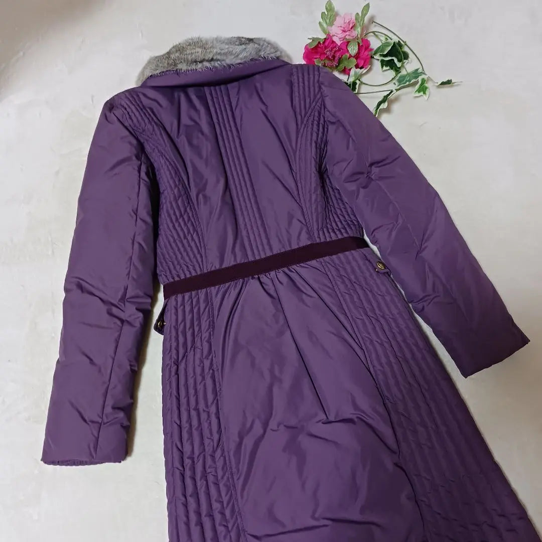 RENA LANGE Purple Down Jacket Court Long Coat