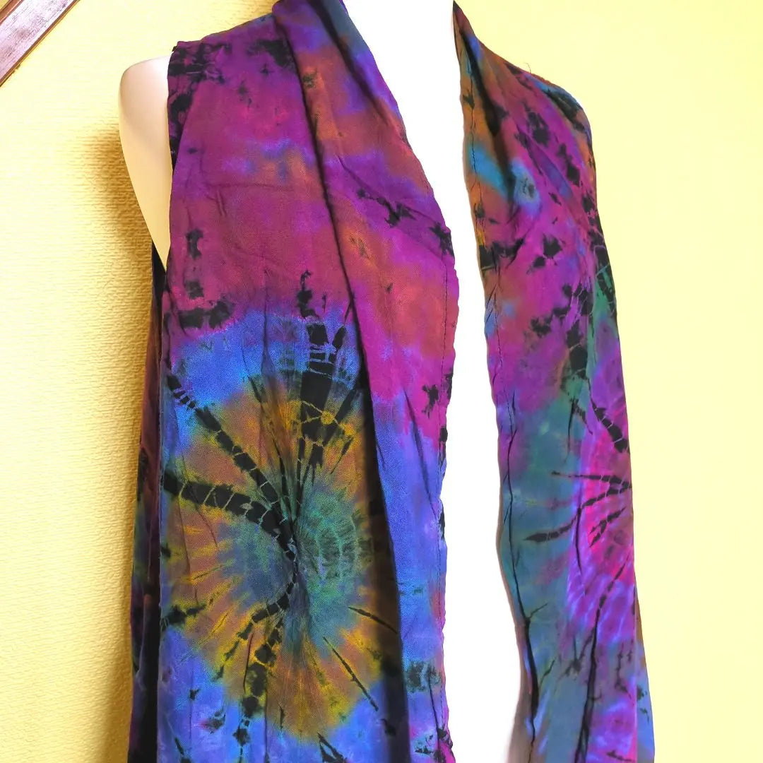 Tie-dyed long gilet vest transformed jacket ethnic asian unique