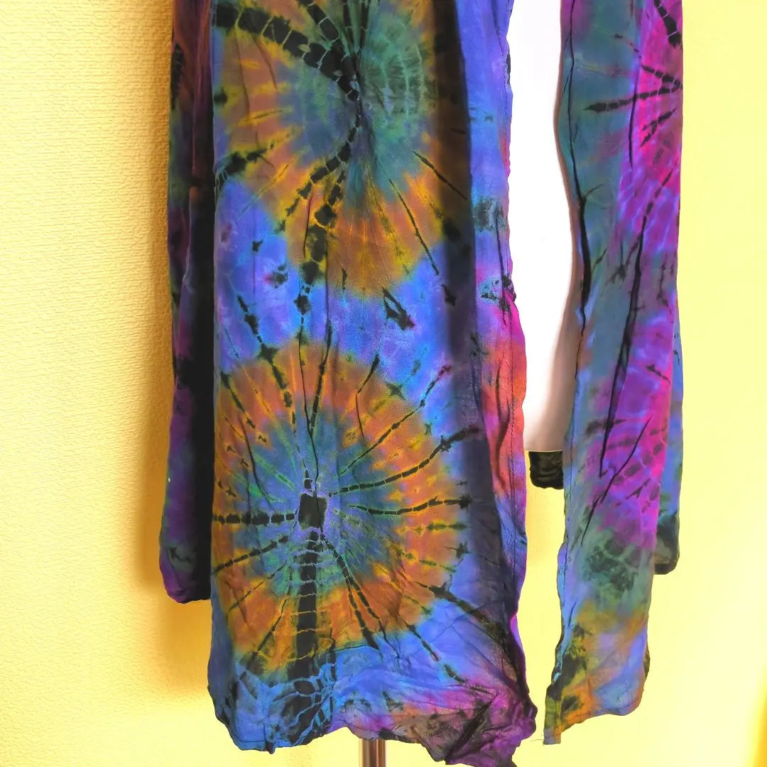 Tie-dyed long gilet vest transformed jacket ethnic asian unique