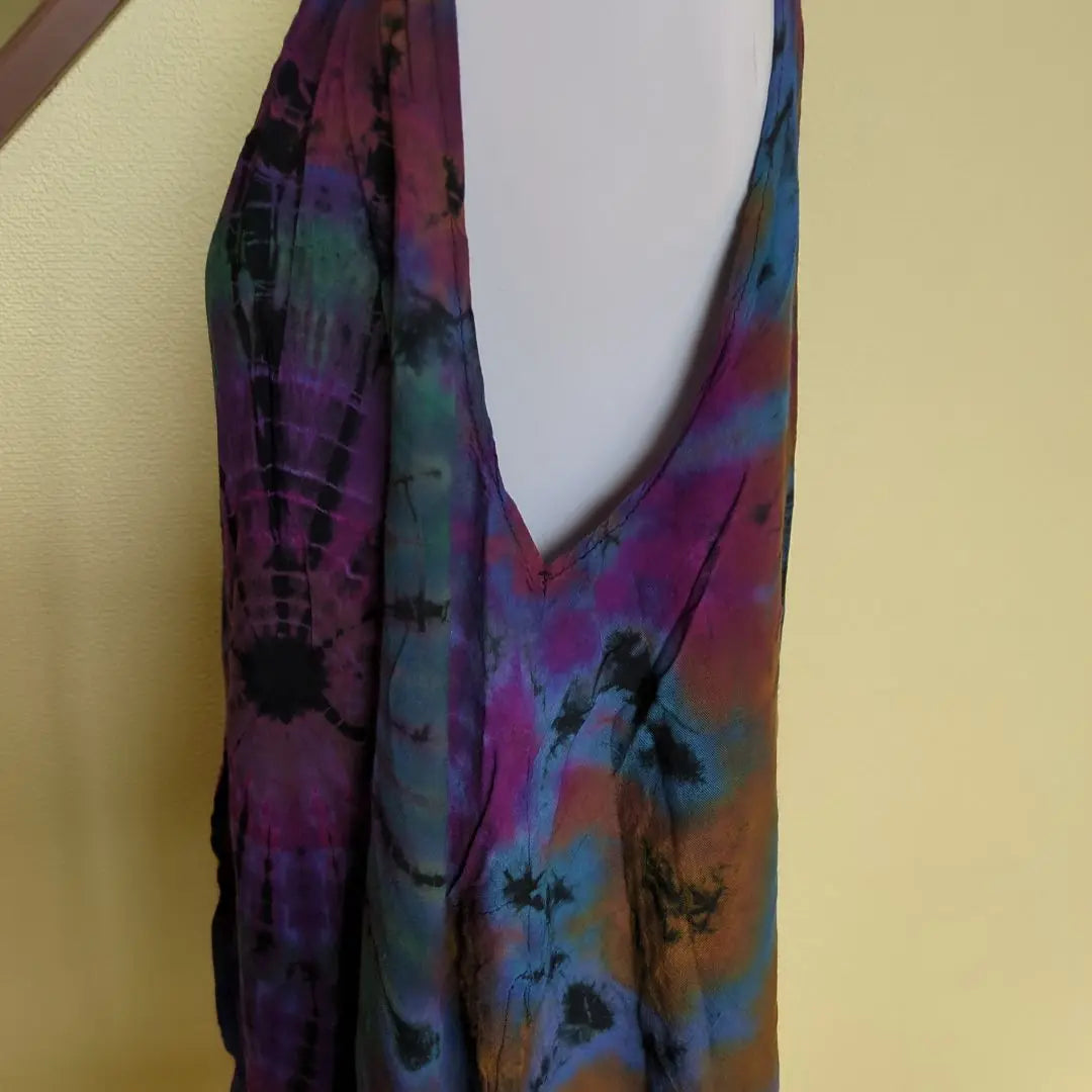 Tie-dyed long gilet vest transformed jacket ethnic asian unique