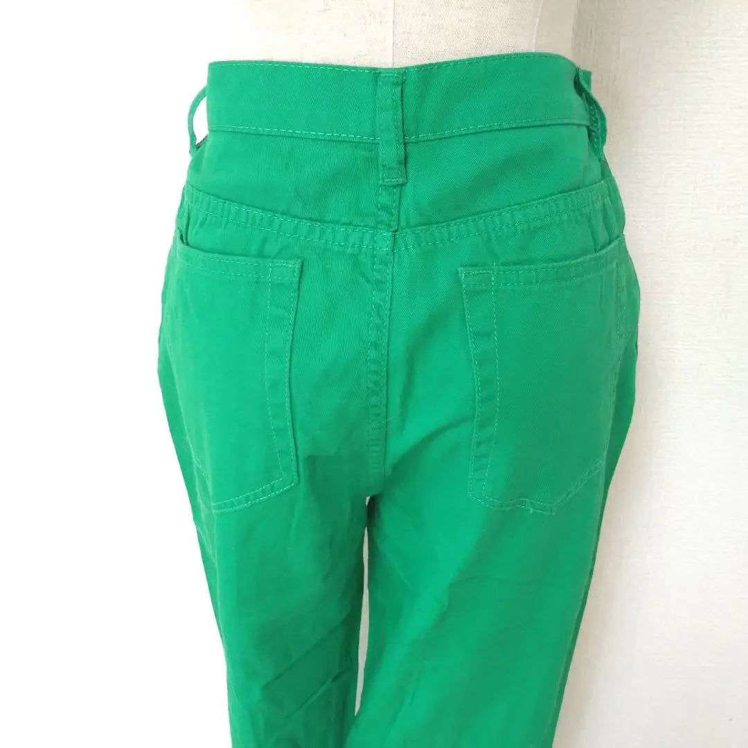 BASQUE magenta flare pants for women, high waist, green