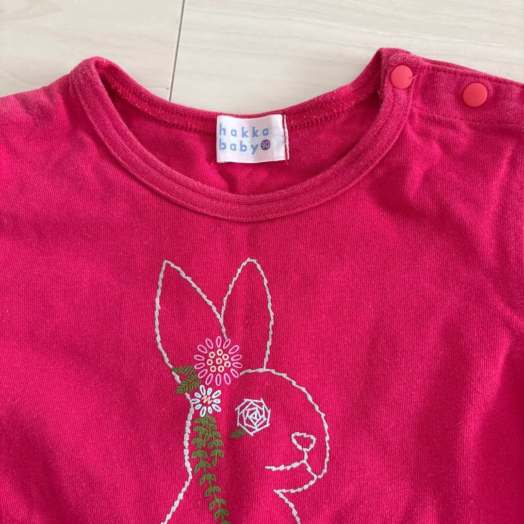 Pearl baby rabbit T-shirt pink 90